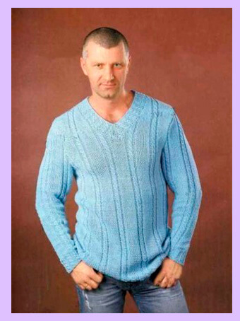 связать мужской пуловер