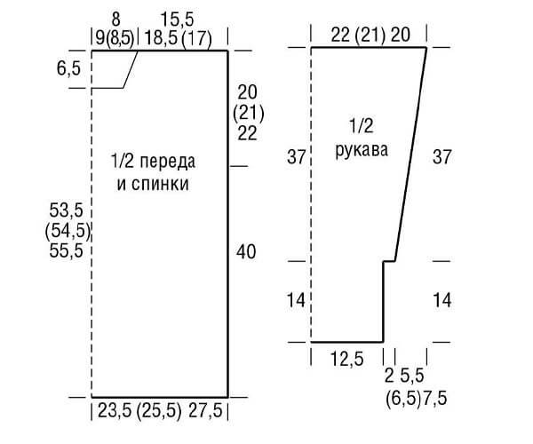 выкройка пуловера с  капюшоном