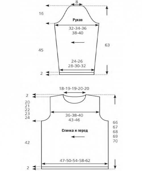 схема вязания пуловера