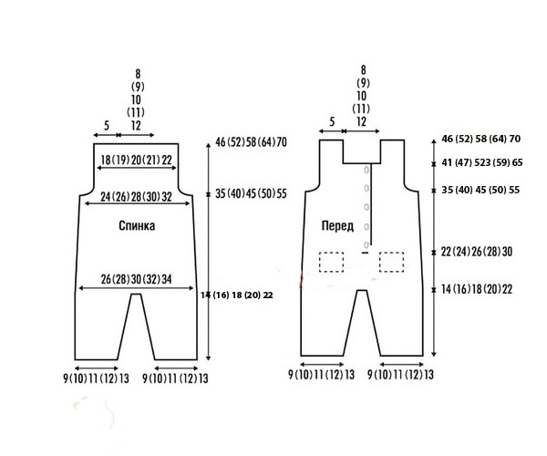 выкройка комбинезон спицами