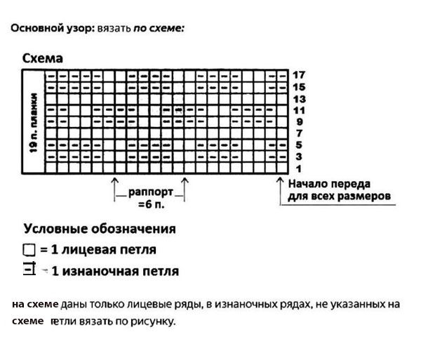 схема жилета-пончо спицами